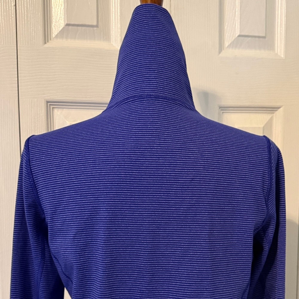 Lululemon Stride Full Zip Jacket Women's Tonka Stripe Pigment Blue Sz 8 - Picture 8 of 12